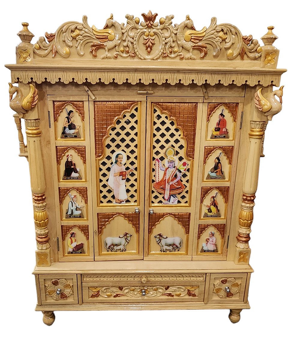38 by 21   Sewan wood haveli / Srinath ji / Vaishnav  Mandir with drawers 