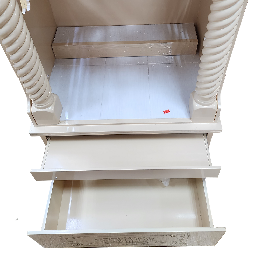 Thumbnail: 24 by 18 cream  color Mandir Open style Mdf Wood