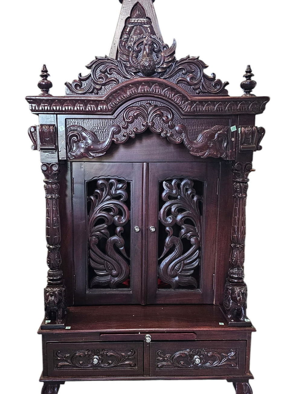 25 by 18 Sewan wood Dark Door Mandir Carving