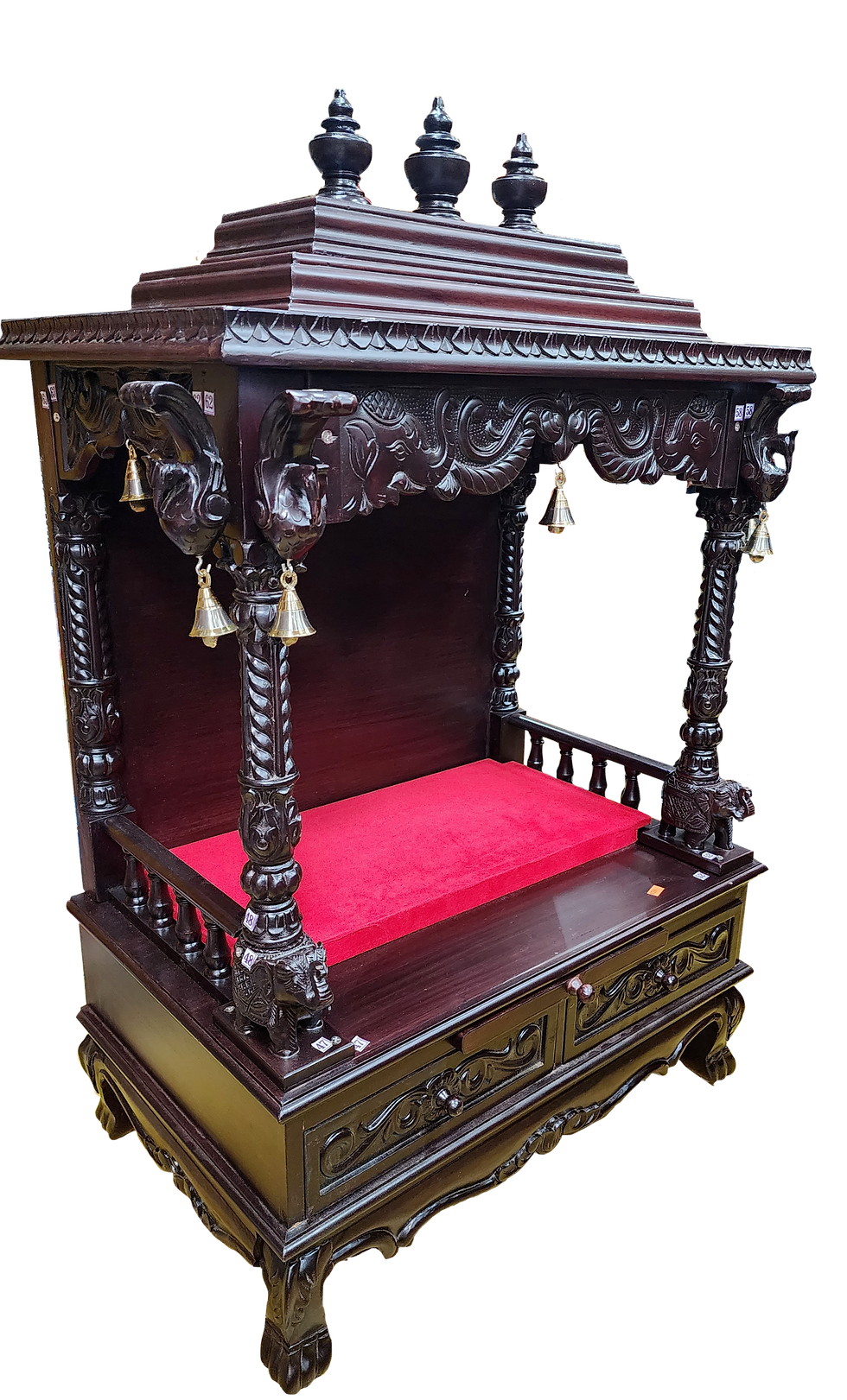 Thumbnail: 25 by 15 Sewan wood Dark Mandir Carving