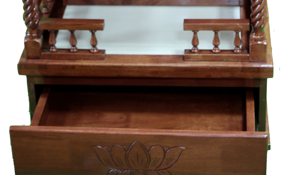 Thumbnail: 24 by 18 Dark Walnut Teakwood Mandir