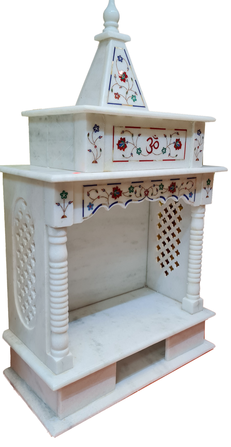 Thumbnail: 24 by 12  Marble Mandir with Stone inlay work