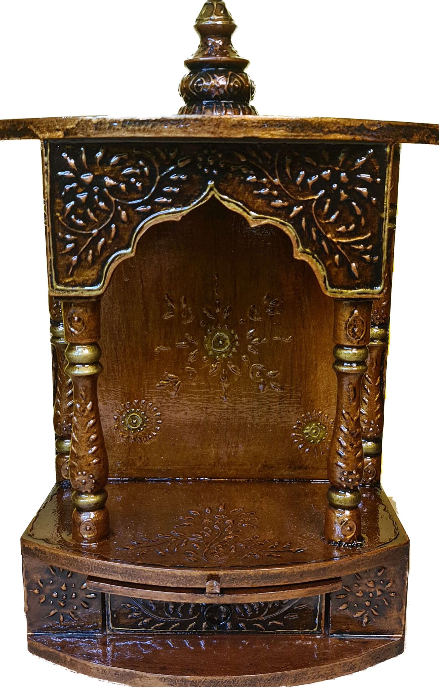 10 by 6 inches small Mdf Mandir open