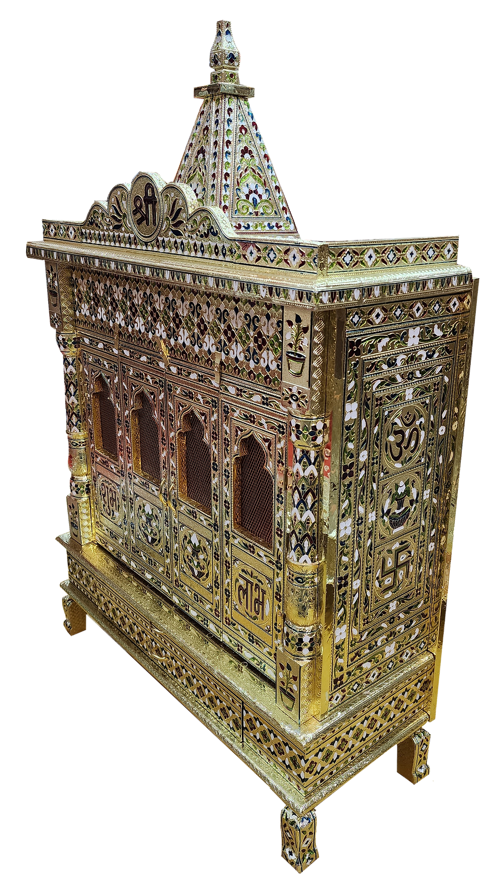 Thumbnail: 24 by 9  Medium  Golden Meenakari  Mandir with Door