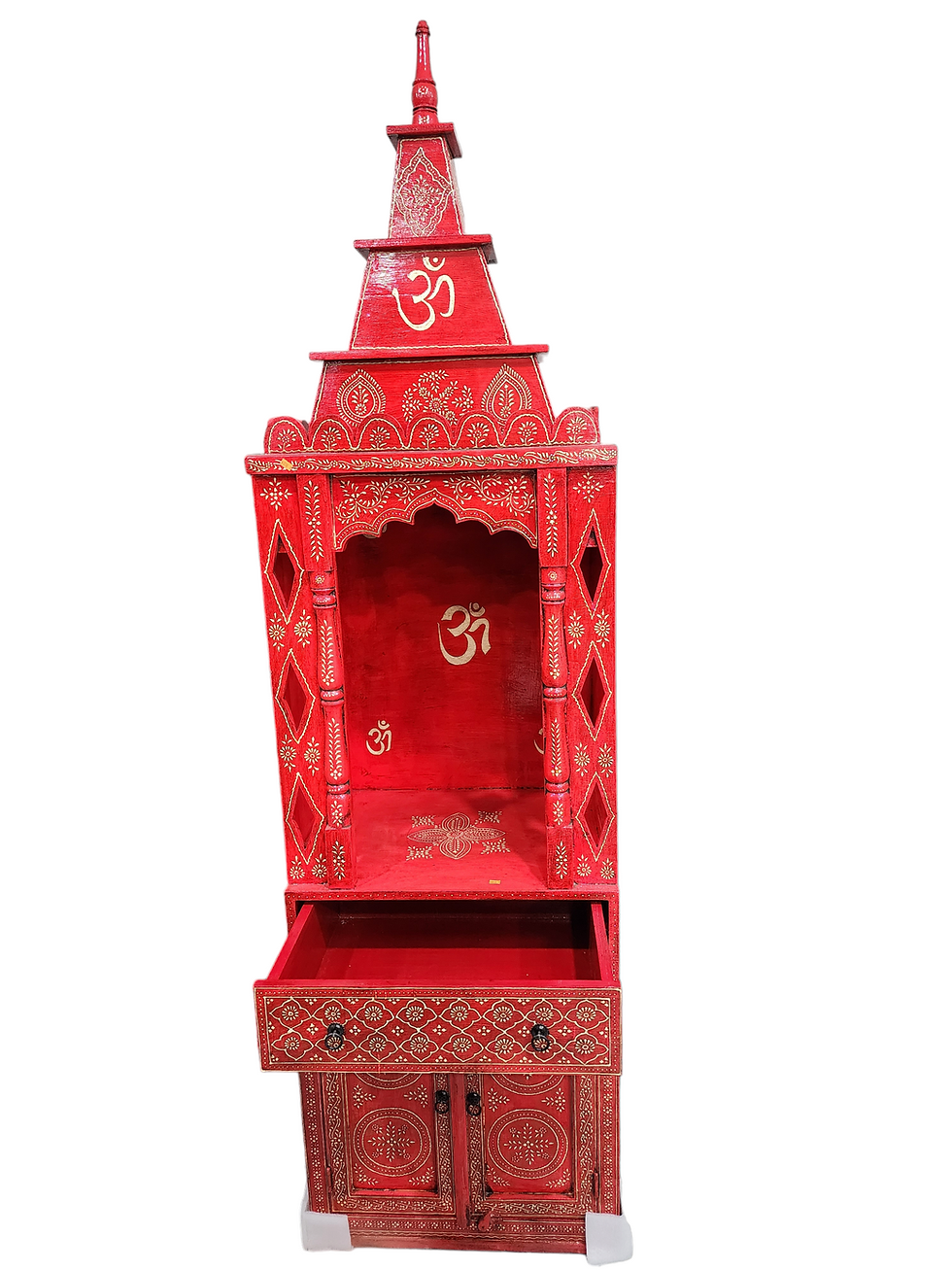 Thumbnail: 24  by 18 MDF wood red Color Big and Tall Mandir