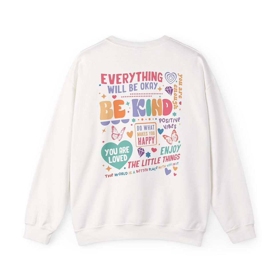 Thumbnail: Positive Vibes Be Kind Front/Back Crewneck Adult
