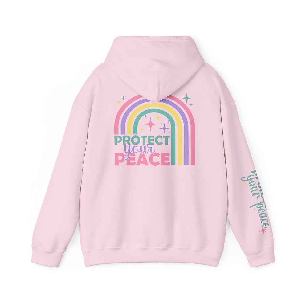Thumbnail: Protect Your Peace Smiley Front/Back/Sleeve Hoodie Adult