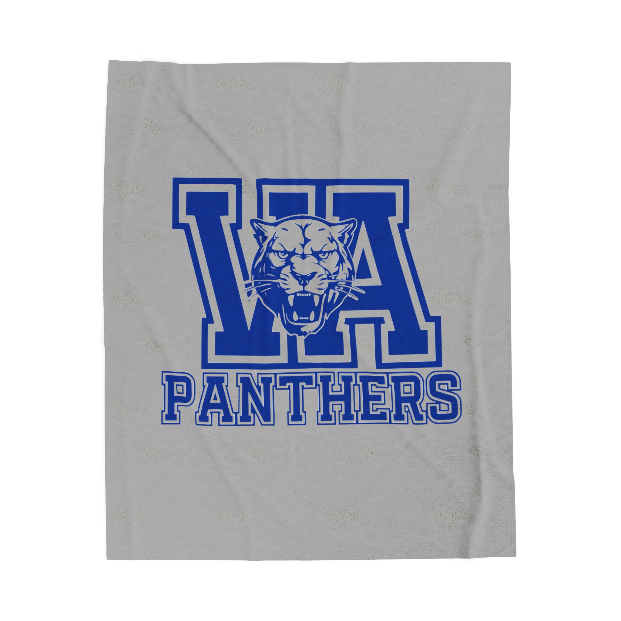 VA Panthers Varsity Mascot Plush Blanket Vertical