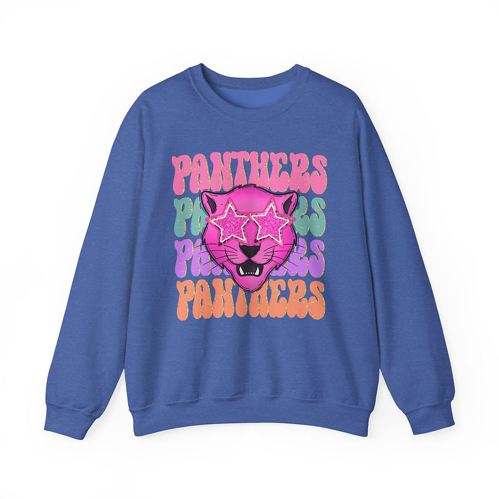 Thumbnail: Panthers Hot Pink Star Eyes Crewneck Adult