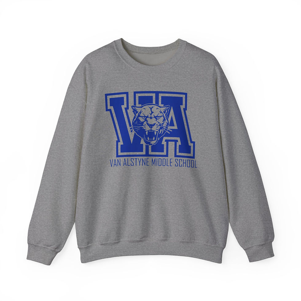 VA Van Alstyne Middle School panther mascot crewneck adult