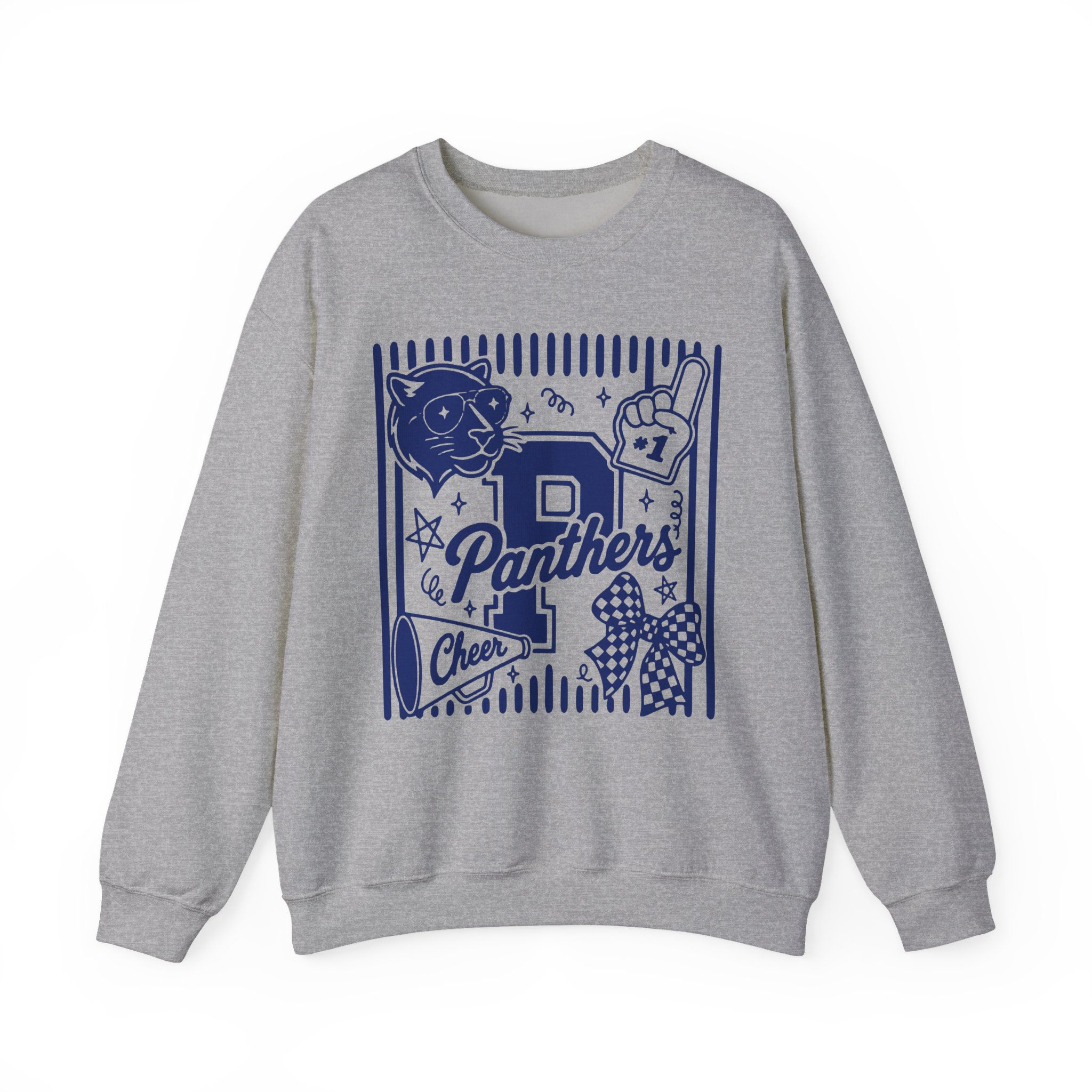 Panthers Cheer Doodles Crewneck Adult