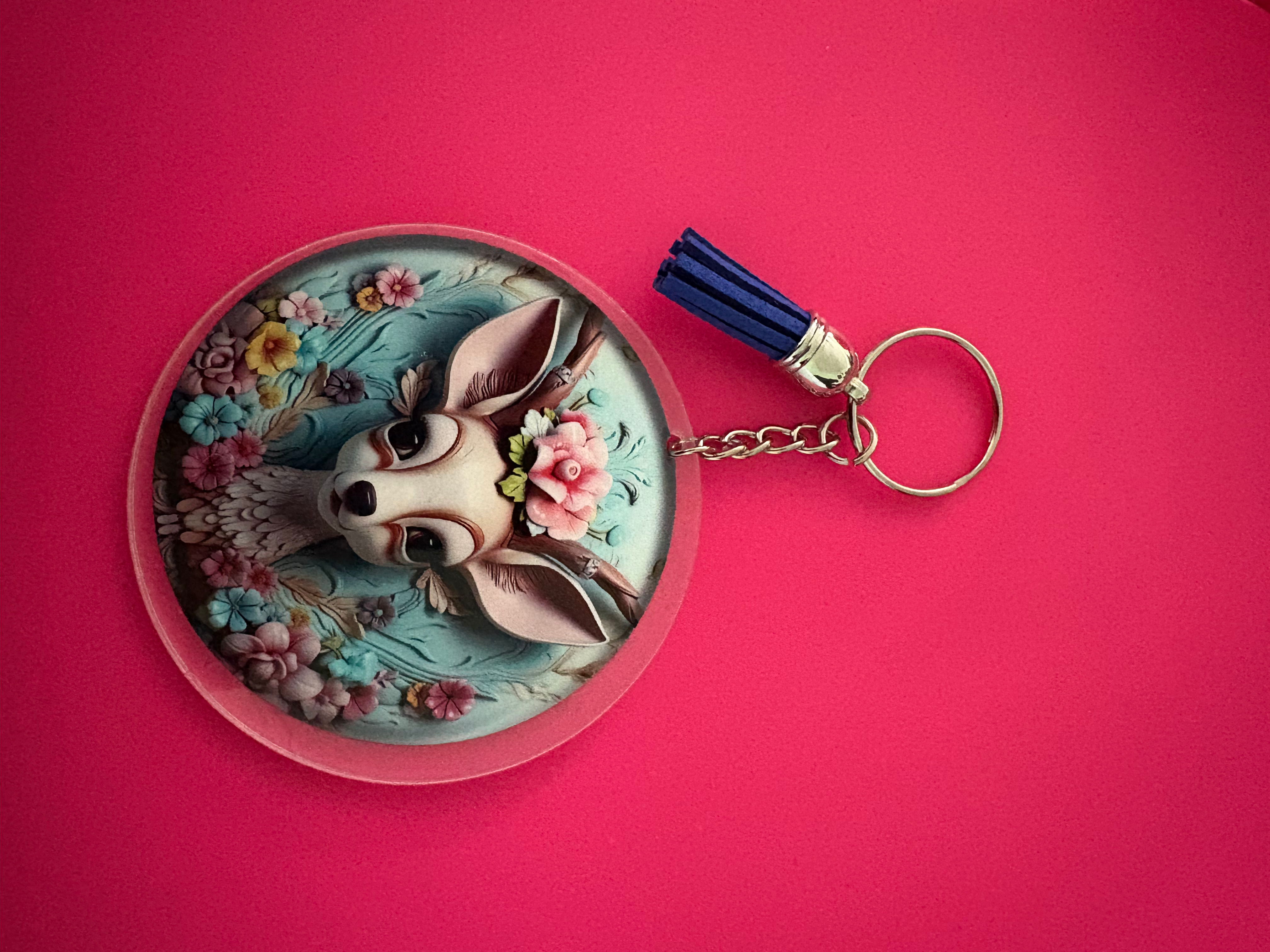 woodland bloom keychain
