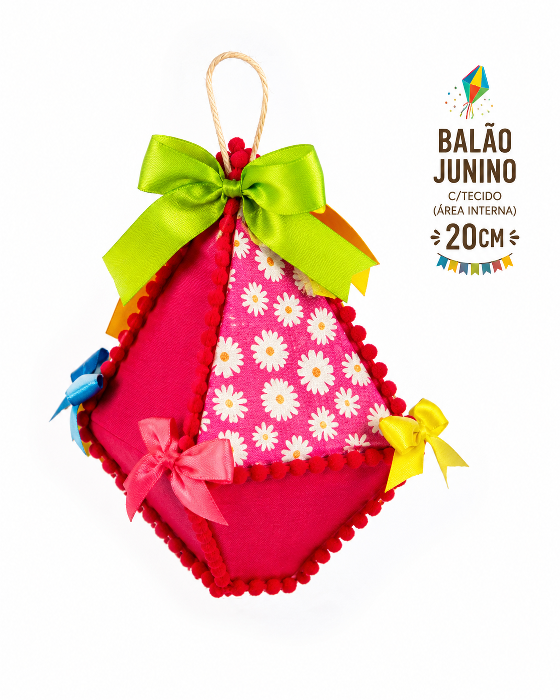 BALAO JUNINO C/TECIDO (AREA INTERNA) 20CM UNIDADE
