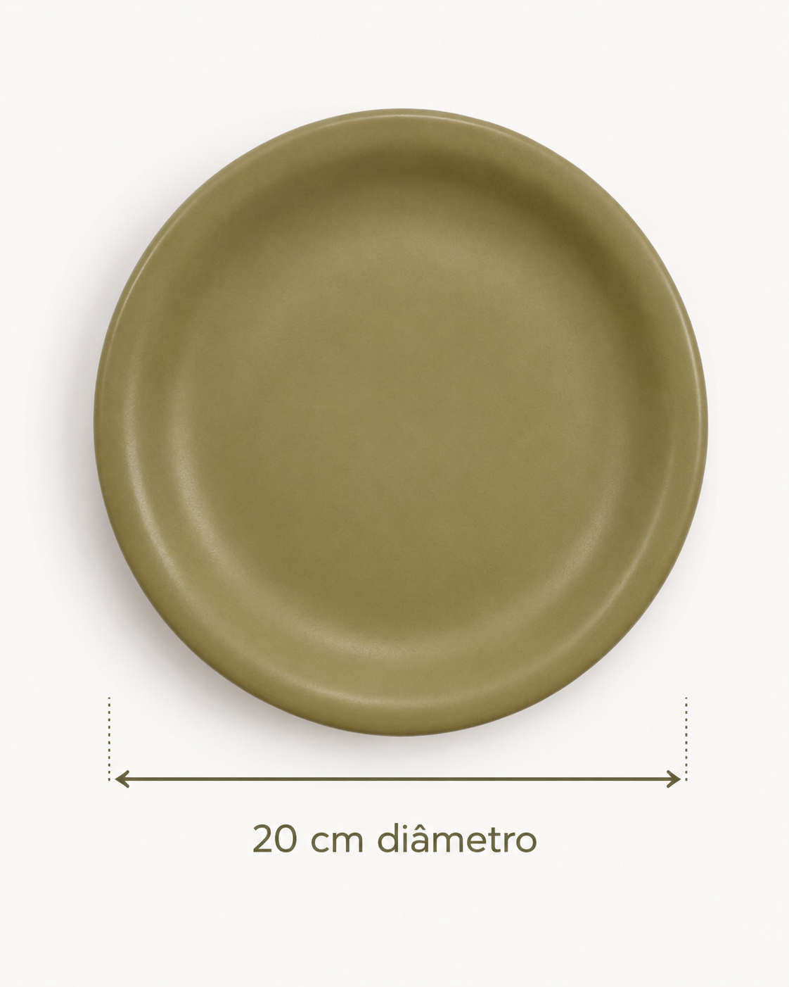 PRATO SOBREMESA CERAMICA 20CM OLIVE UN