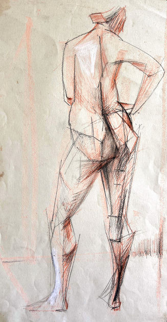 artist's model standing nude