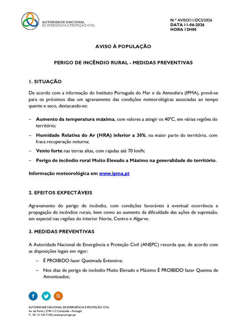 Aviso à População
