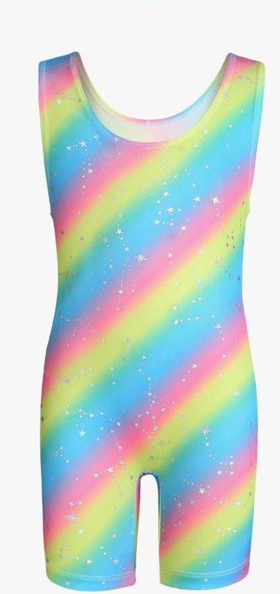 7-8yrs Girls Rainbow Style Unitard