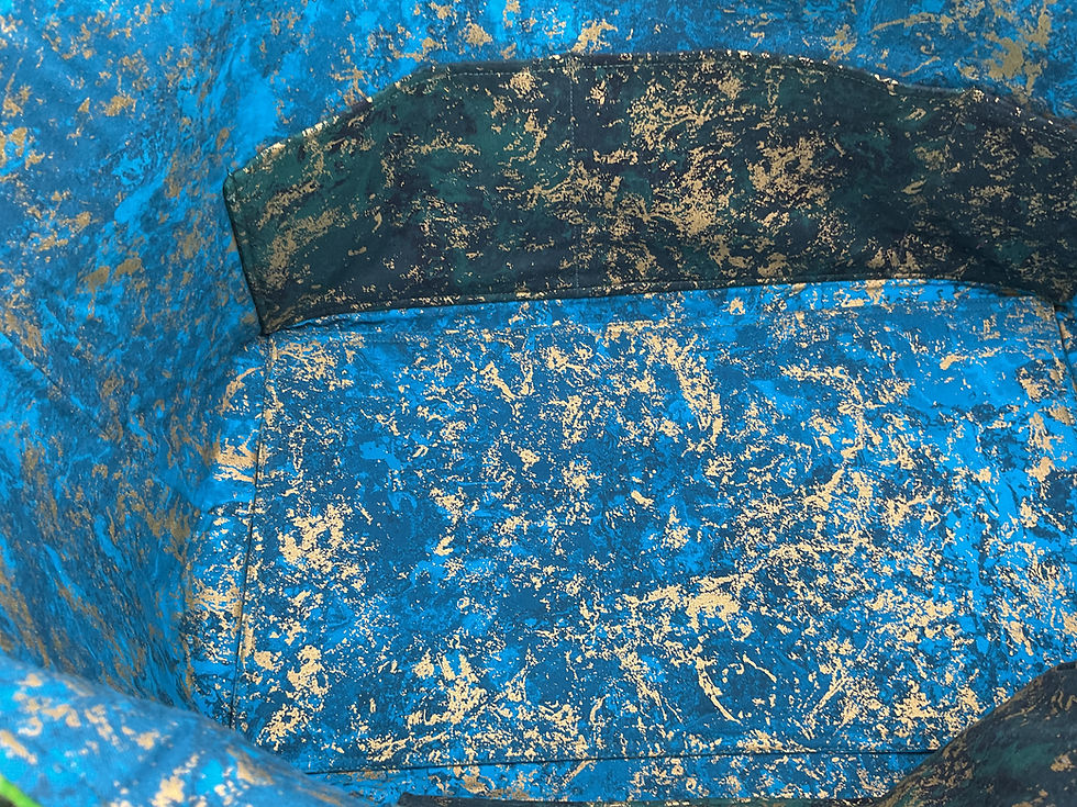Thumbnail: Cannabis Themed Tote interior, divided pockets.