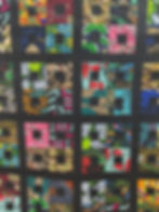 African Print Cube Quilt Close-Up
