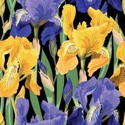 Floral On Black Rice Decoupage Paper