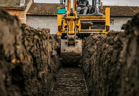 ditch excavating for water line