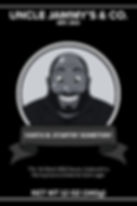 Uncle Jammy's & Co. "Vanta B. Startin' Somethin'" All Black BBQ Sauce label.