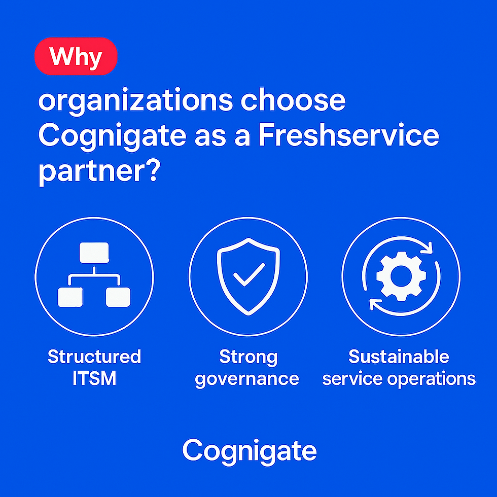 Why Organizations Choose Cognigate as a Freshservice Partner