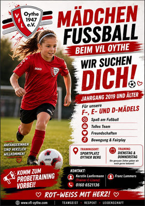 Tag des Mädchenfußballs beim VfL Oythe – Wir suchen dich!