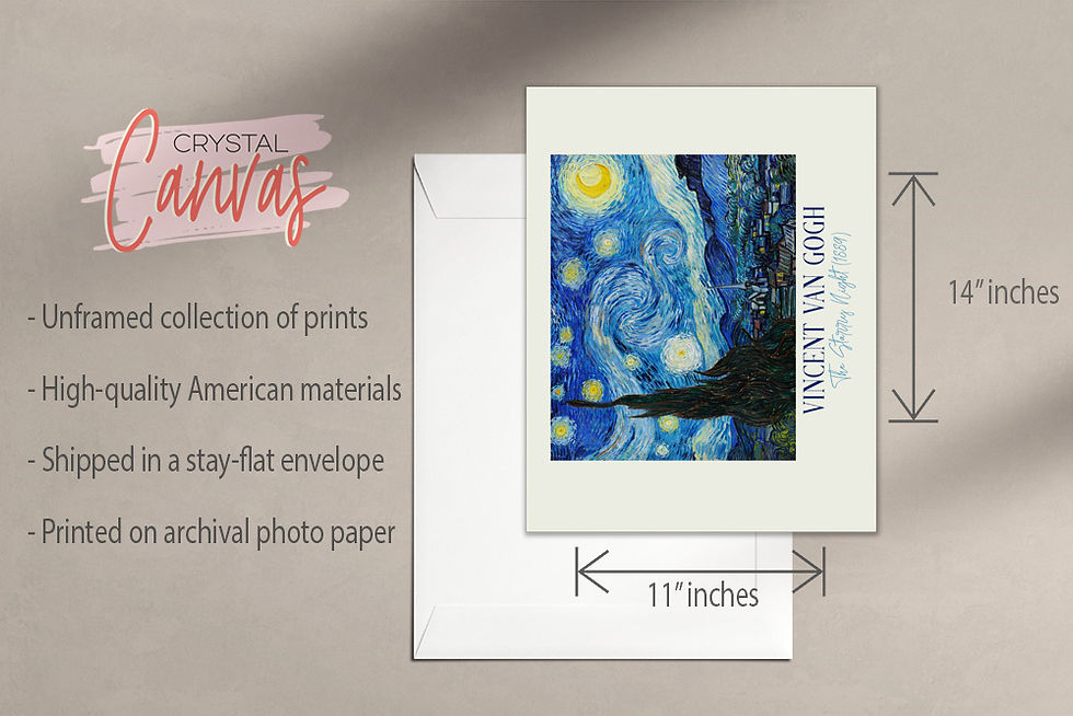 Thumbnail: Vincent Van Gogh, The Starry Night (1889) Print - Set of 1 (11x14 Inches)