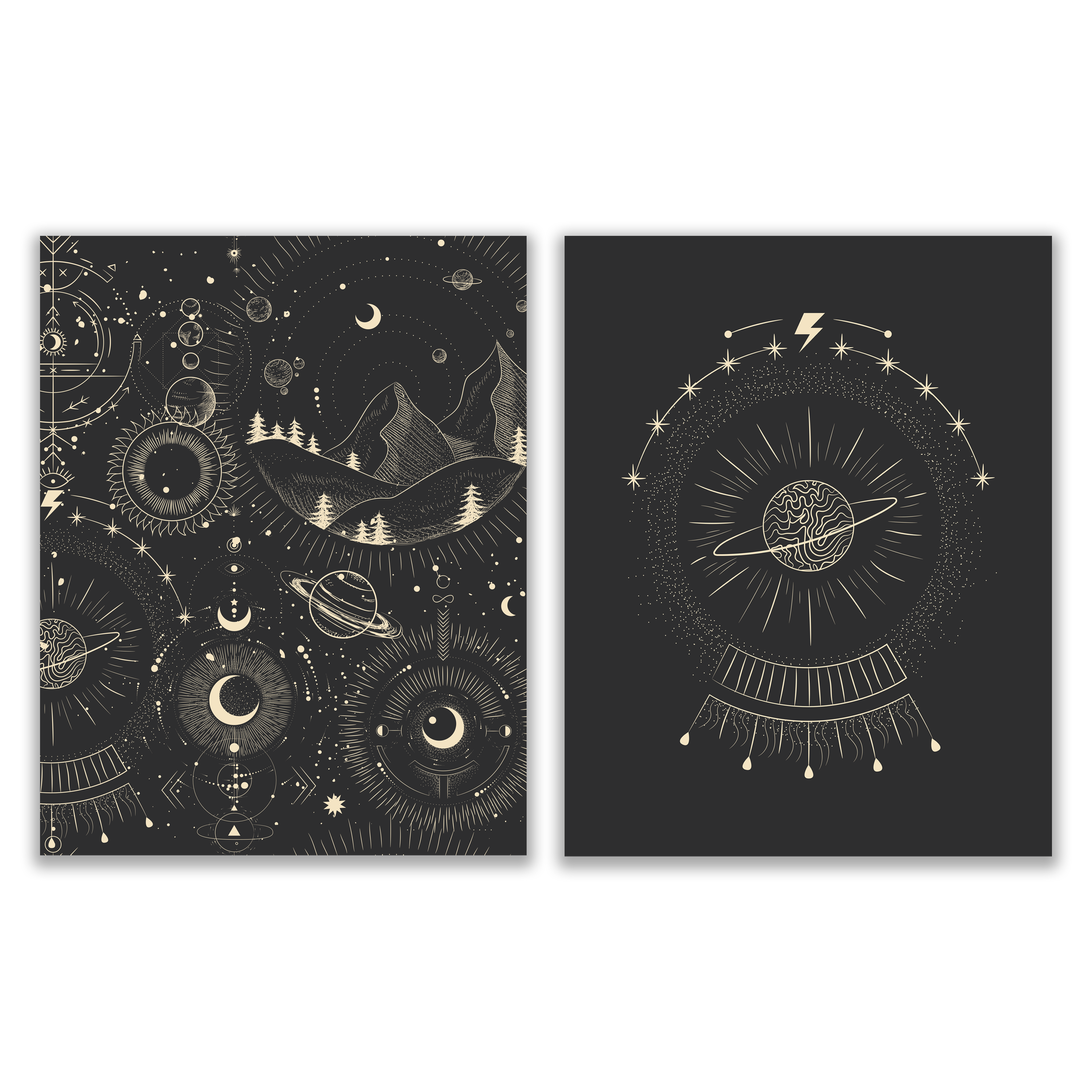 Witchy Moon Phases Prints - Set of 2 (11x14 Inches)