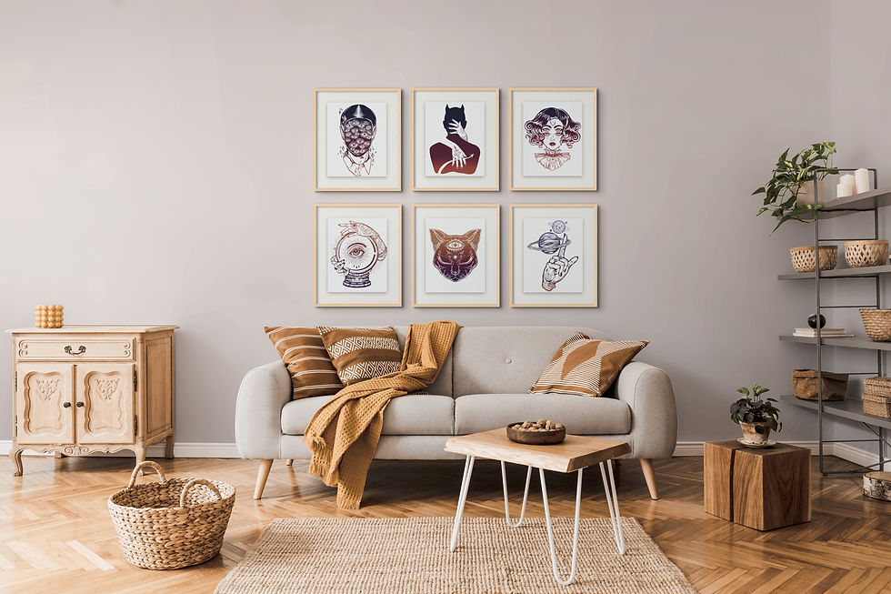 Thumbnail: Occult Tattoo Prints - Set of 6 (5x7, 8x10, 11x14 Inches)