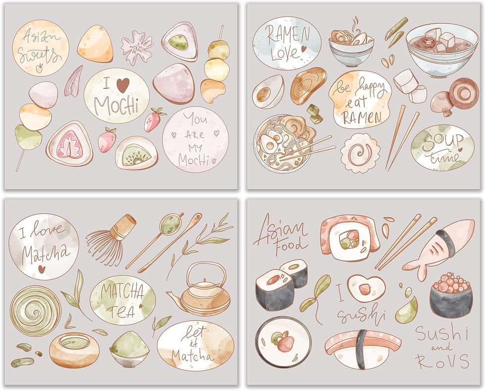 Japanese Snacks Prints - Set of 4 (8x10 Inches)
