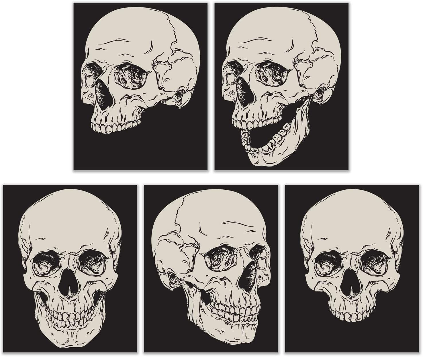 Dark Academia Skulls Prints - Set of 5 (8x10 Inches)