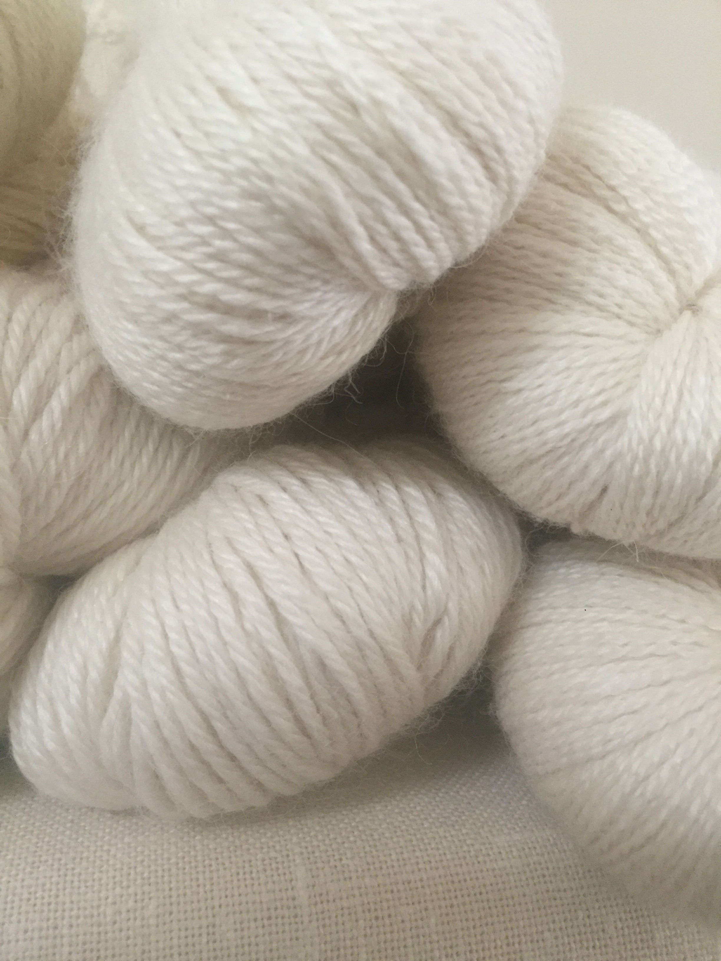 Baby Alpaca, Silk and Cashmere Yarn - Off White | Luxe Handweaving