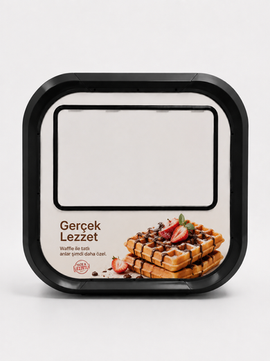 Gerçek Lezzet yazılı waffle paketi, cafe karavan ürünü