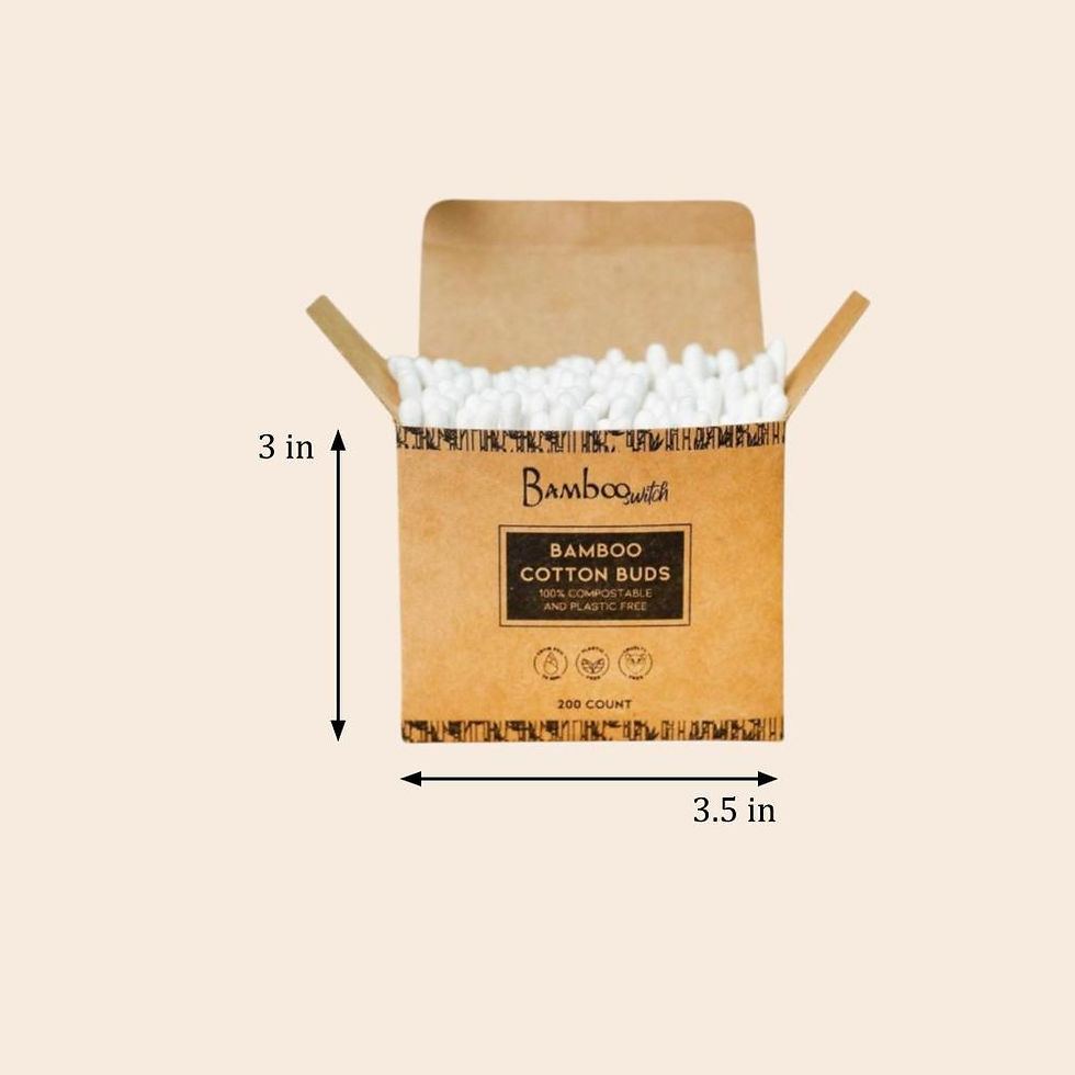 Thumbnail: Bambooques Bamboo Cotton Buds box, 100% Organic, 3 in by 3.5 in.