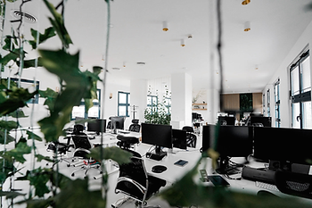 Innovative SaaS office environment showcasing how technology and marketing teams work together to scale recurring revenue.