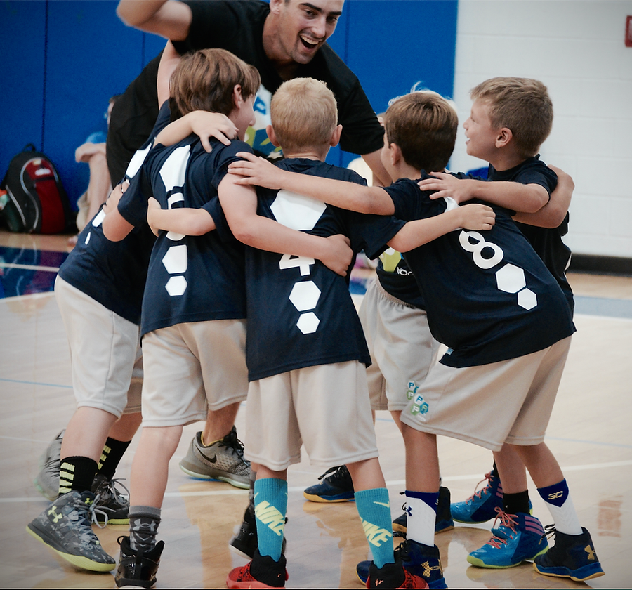 Boys Basketball Team huddles for games in Maryland DC PPA Hoops League