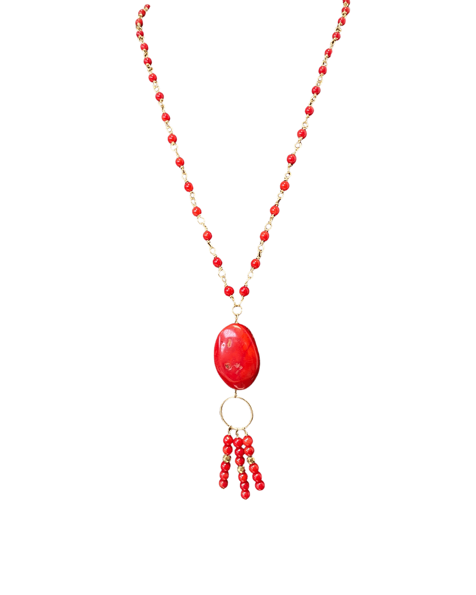 collier en corail rouge - les pierres de tol