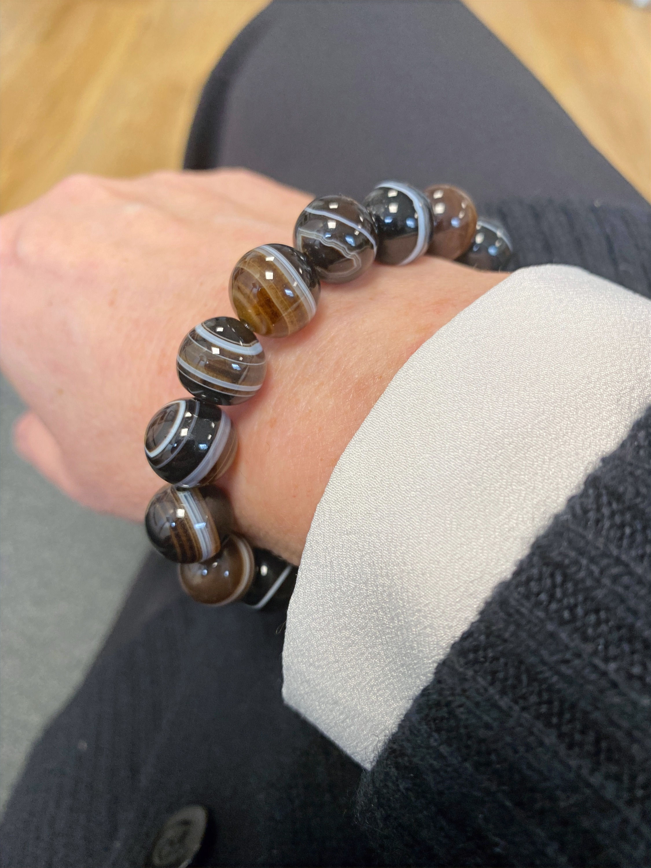 BRACELET EN AGATES DU BOTSWANA