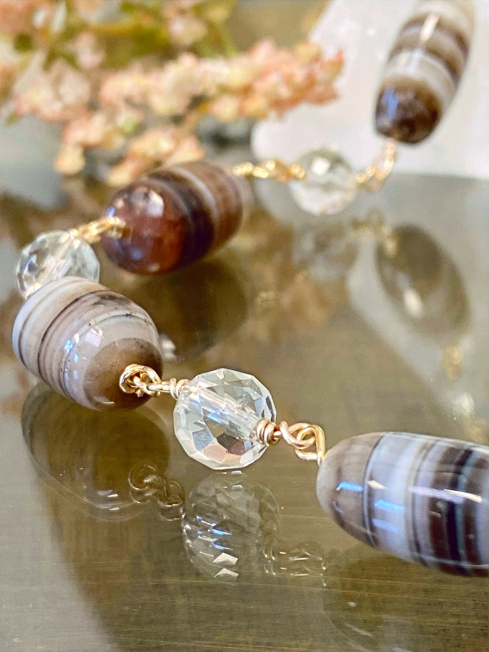 Les pierres de Tol - collier en agate et cristal de roche