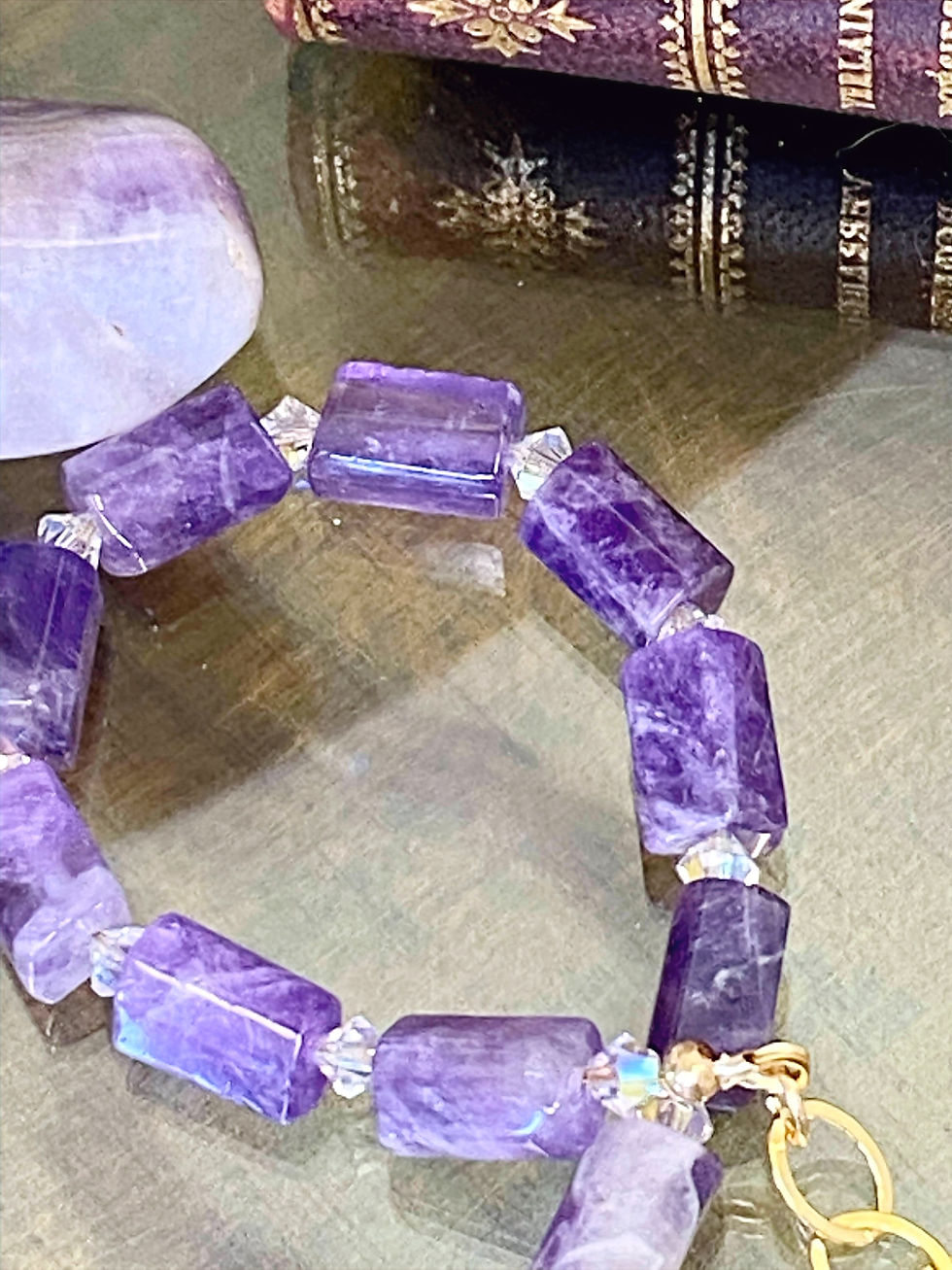 Bracelet en améthystes et gold filled
