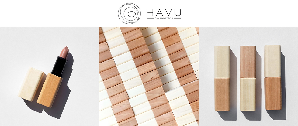 Havu cosmetics wooden packaging lipstick