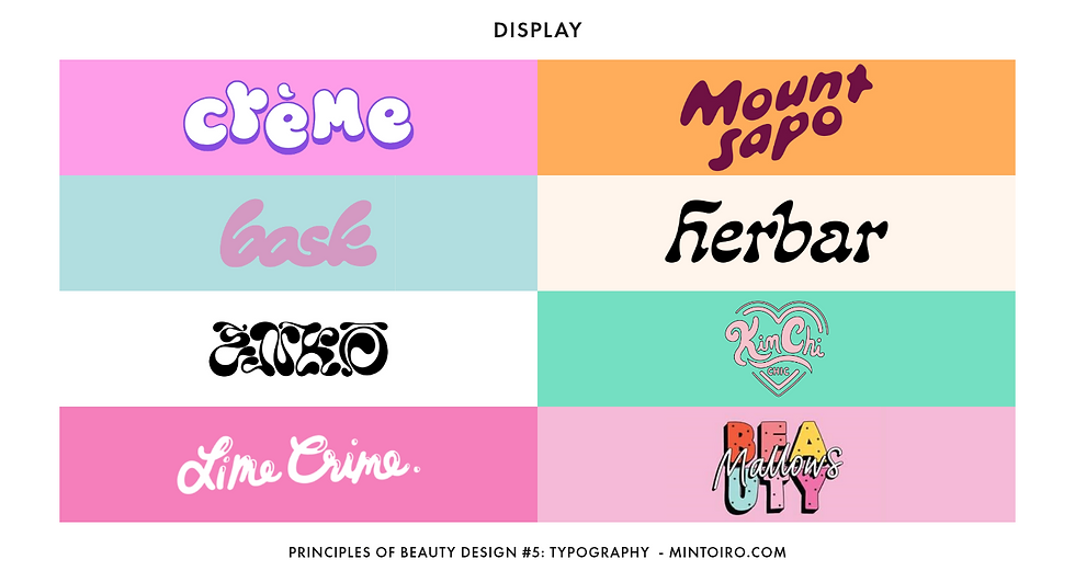 examples of display beauty brand logos