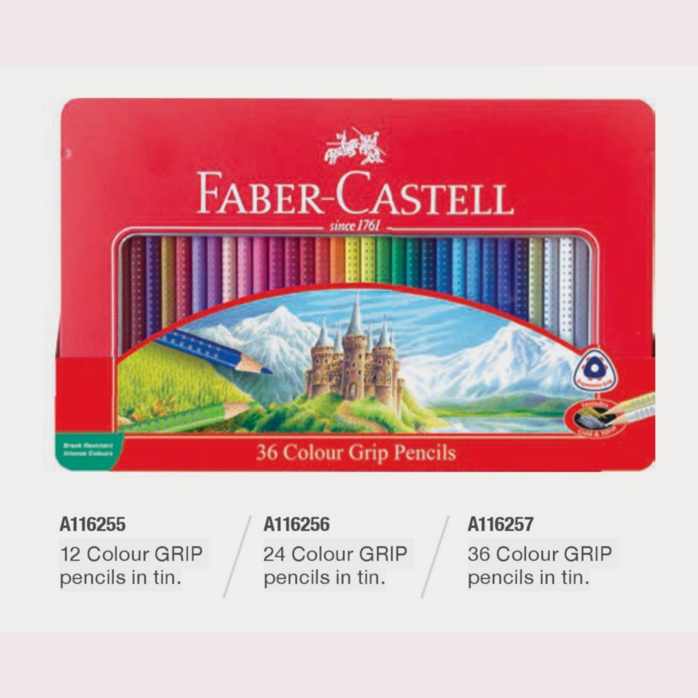 Tin Colour Grip Pencils