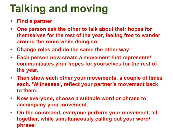 A solution-focused training exercise using movement