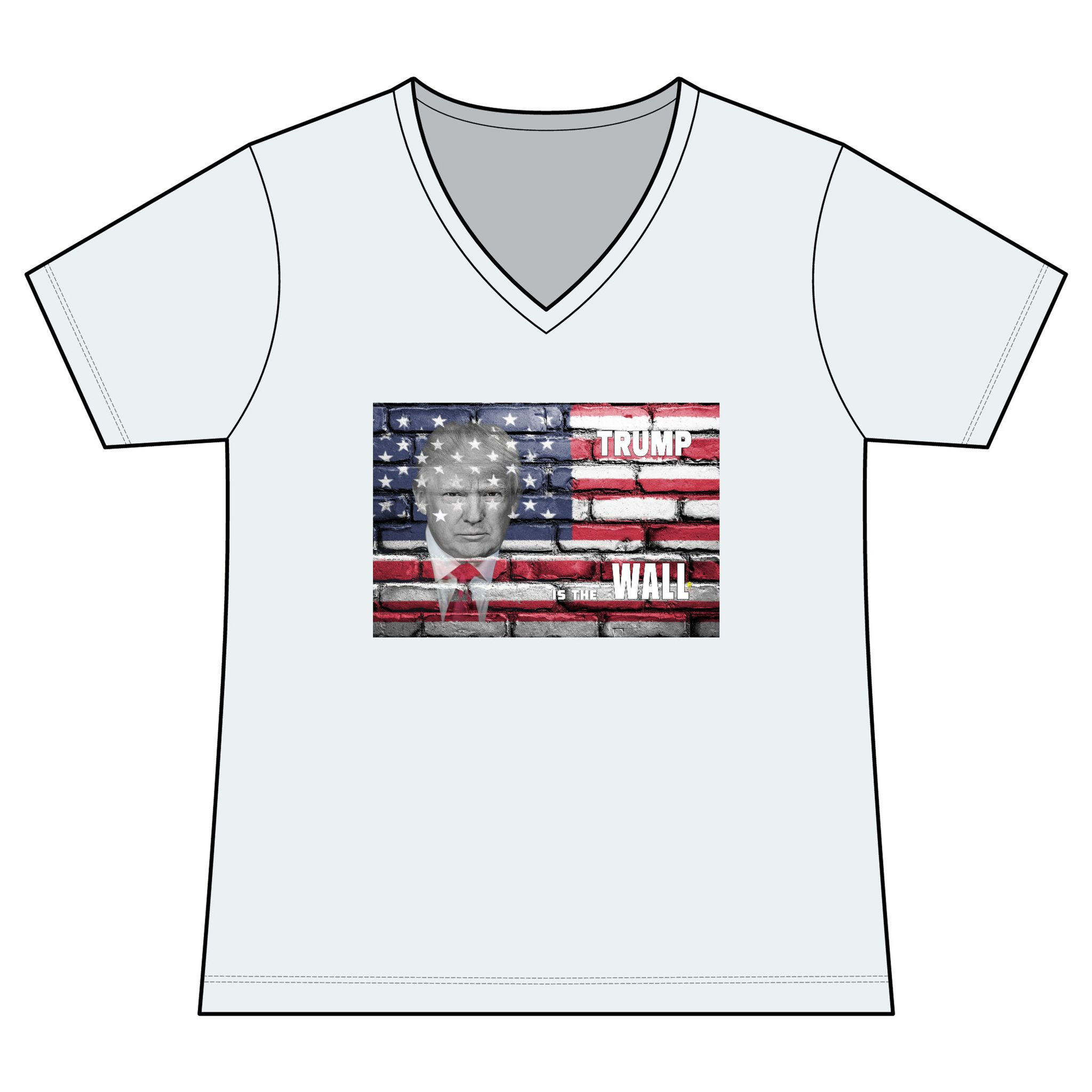 Trump Is The Wall Ladies' V-Neck T-Shirt