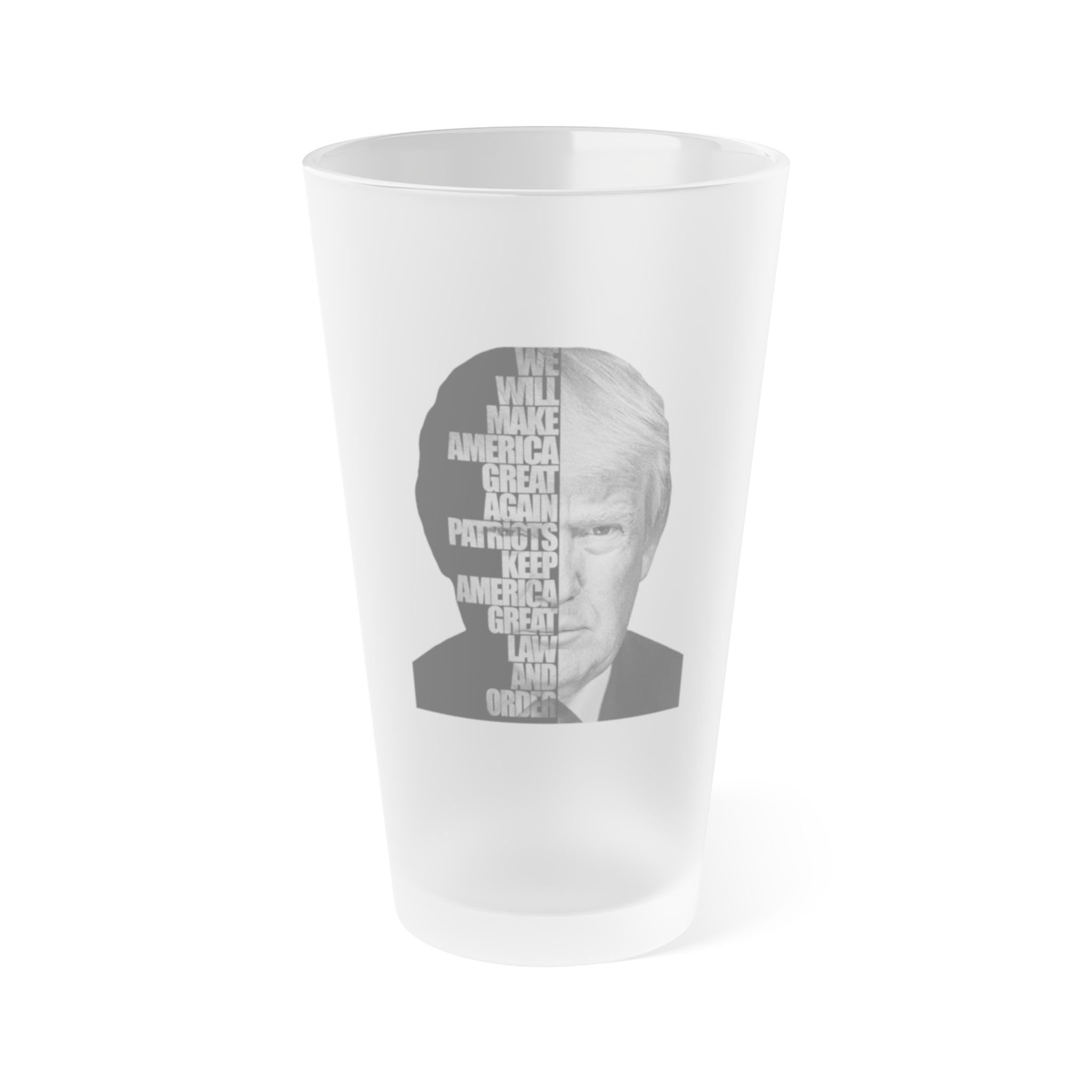 Trump Law & Order Frosted Glass, 16oz