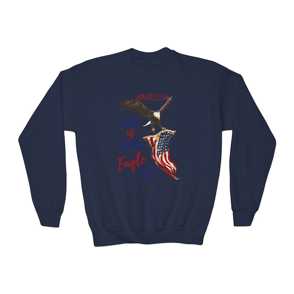 Thumbnail: God's Eagle Will Soar Youth Crewneck Sweatshirt
