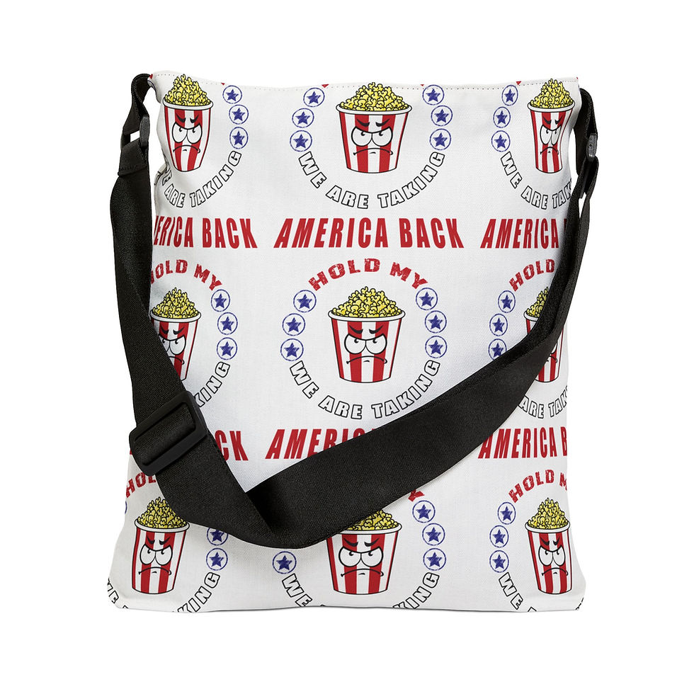 Thumbnail: Hold My Popcorn Adjustable Tote Bag (All Over Print)